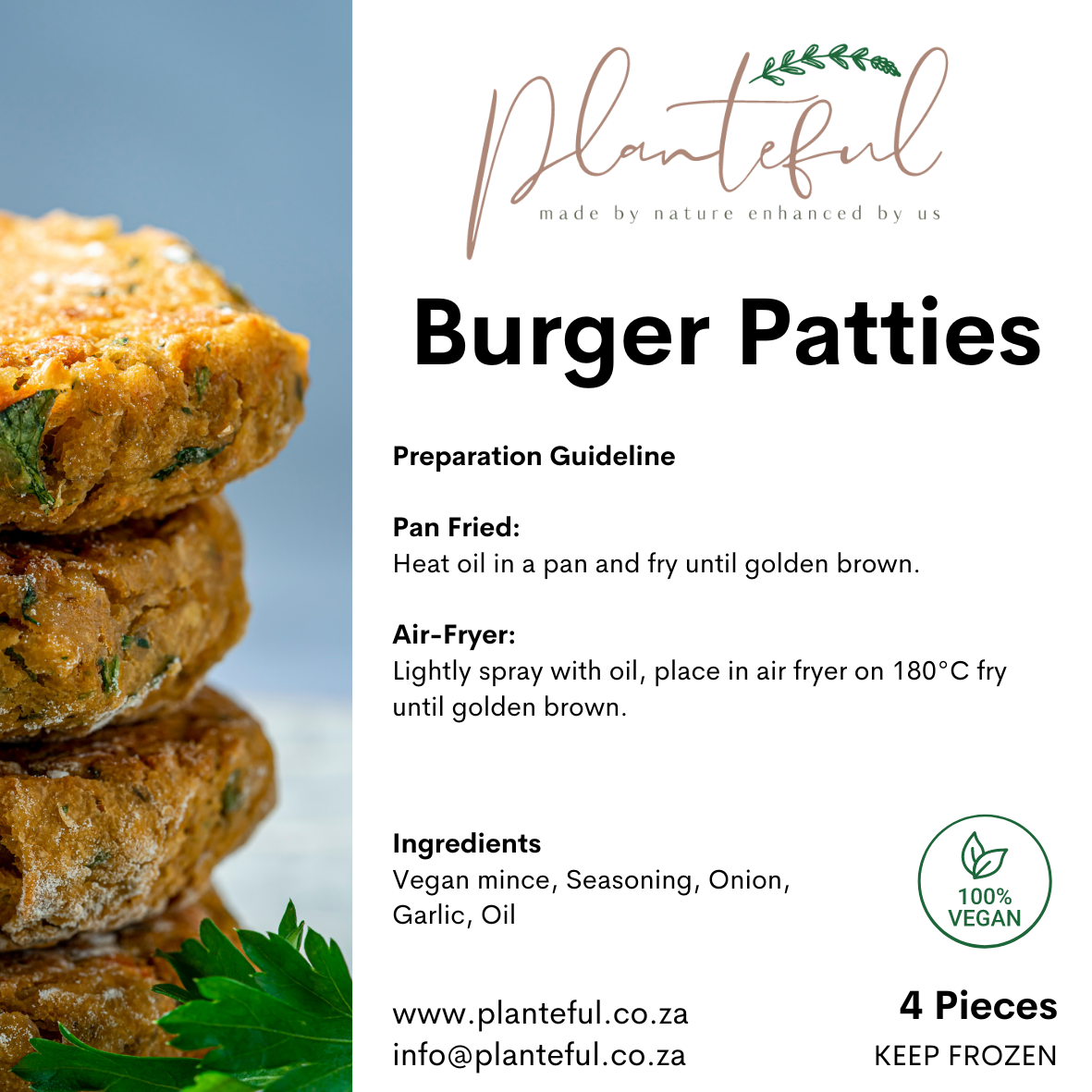 Vegan burger patties