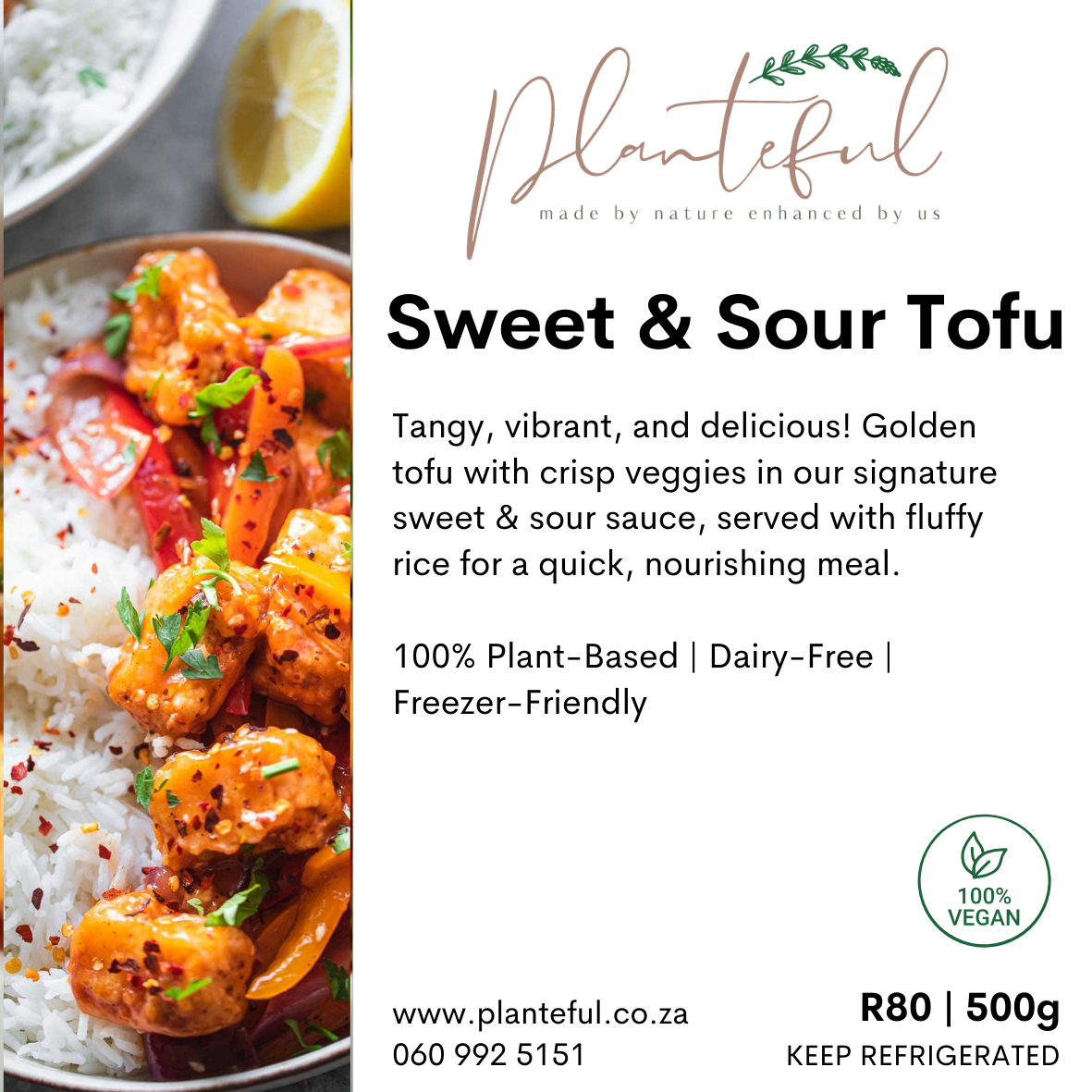 Sweet & Sour Tofu with Veg & Rice